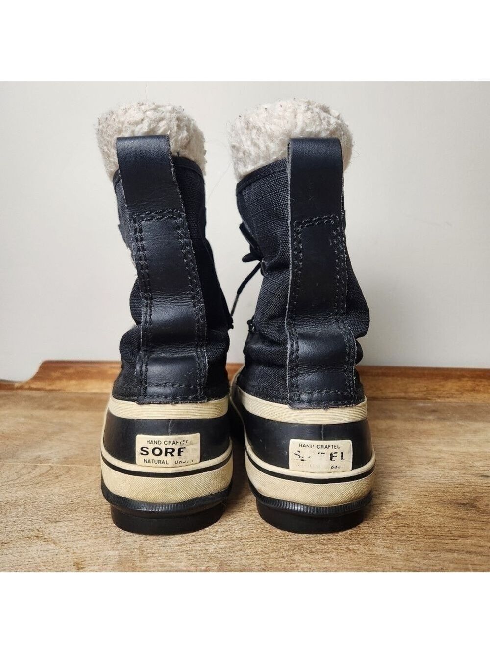 Sorel Winter Carnival Black & Cream Boots Womens Size 6 - Picture 5 of 9